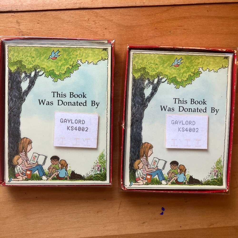 2 pk Vintage Illustrated Library Book Plates. 74 total plates. Pre-gummed